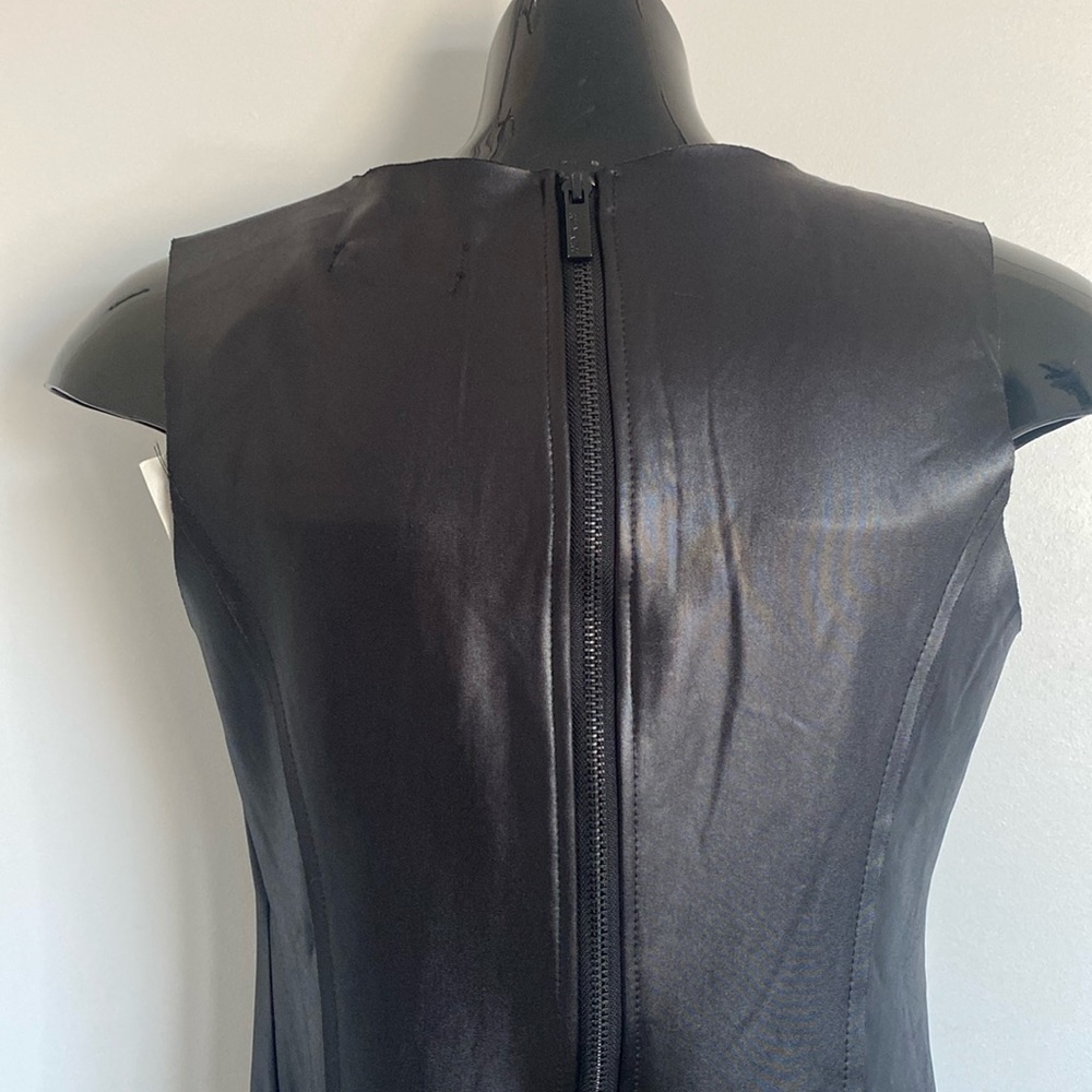 SOPHYLINE&CO Paris Faux Leather short sleeved Skater new Black Dress size small - Picture 9 of 17